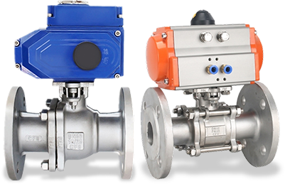 Electric/pneumatic two-way ball valve