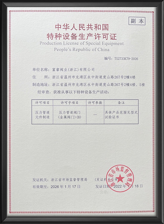 Special Equipment Production License