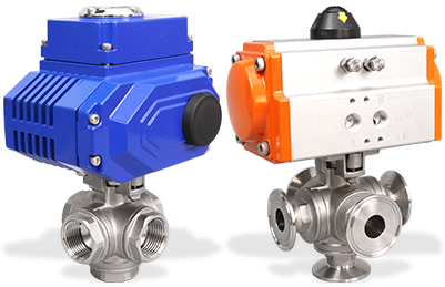 Electric/Pneumatic Five way Ball Valve