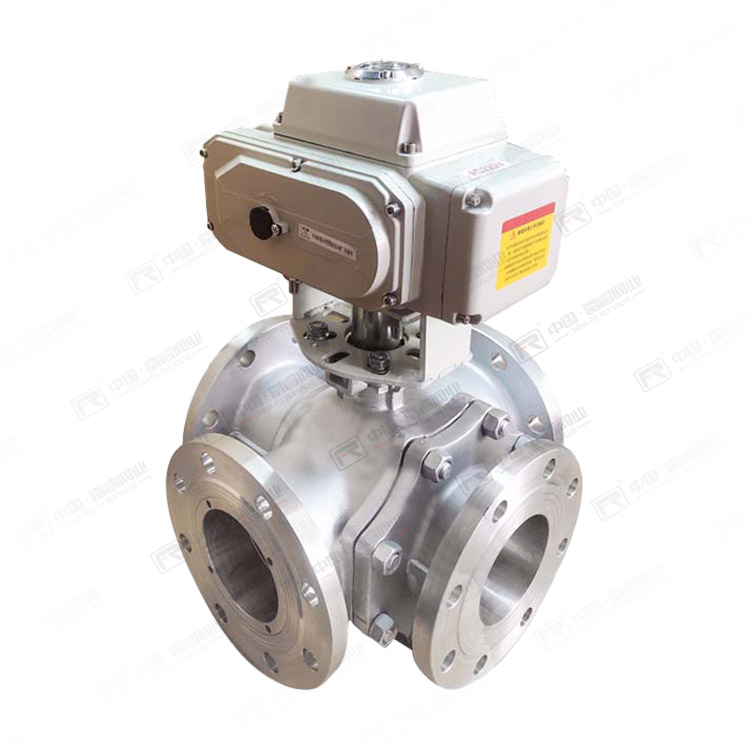 Electric four-way ball valve