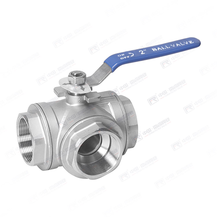 Internal thread three-way ball valve