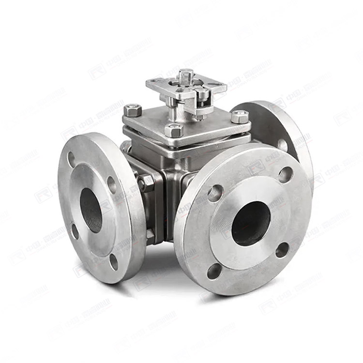 Flange square three-way ball valve