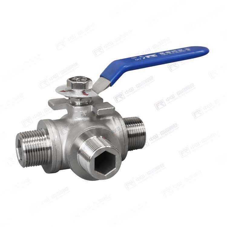 External three-way ball valve