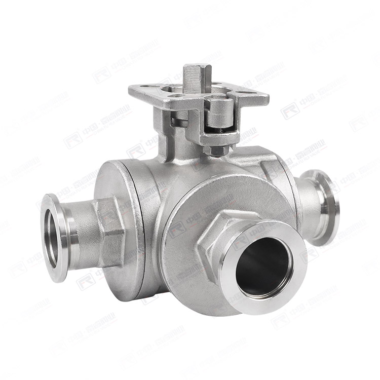 KF vacuum three-way ball valve (cover type)