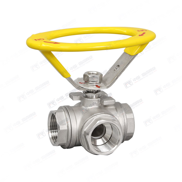 Round handle three-way ball valve