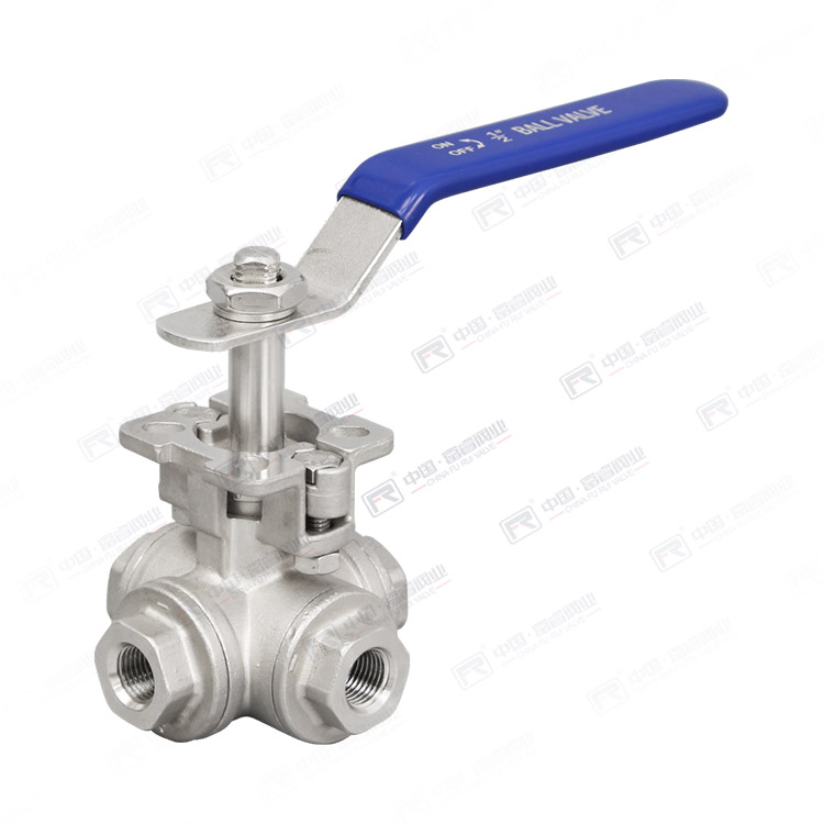 Internal thread extension rod four-way ball valve