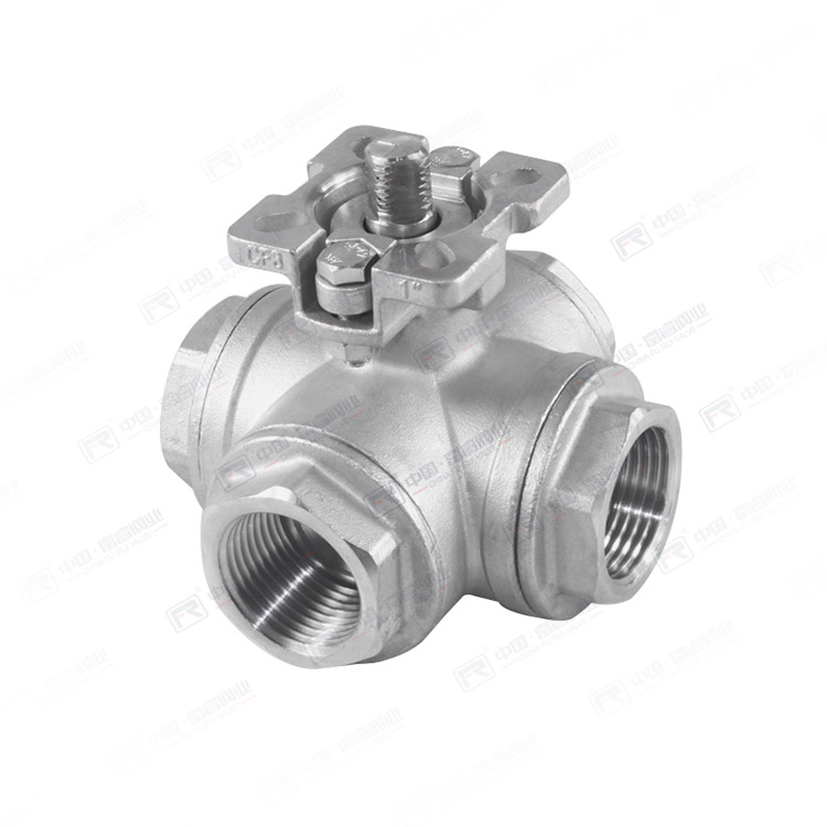 Internal thread four-way ball valve